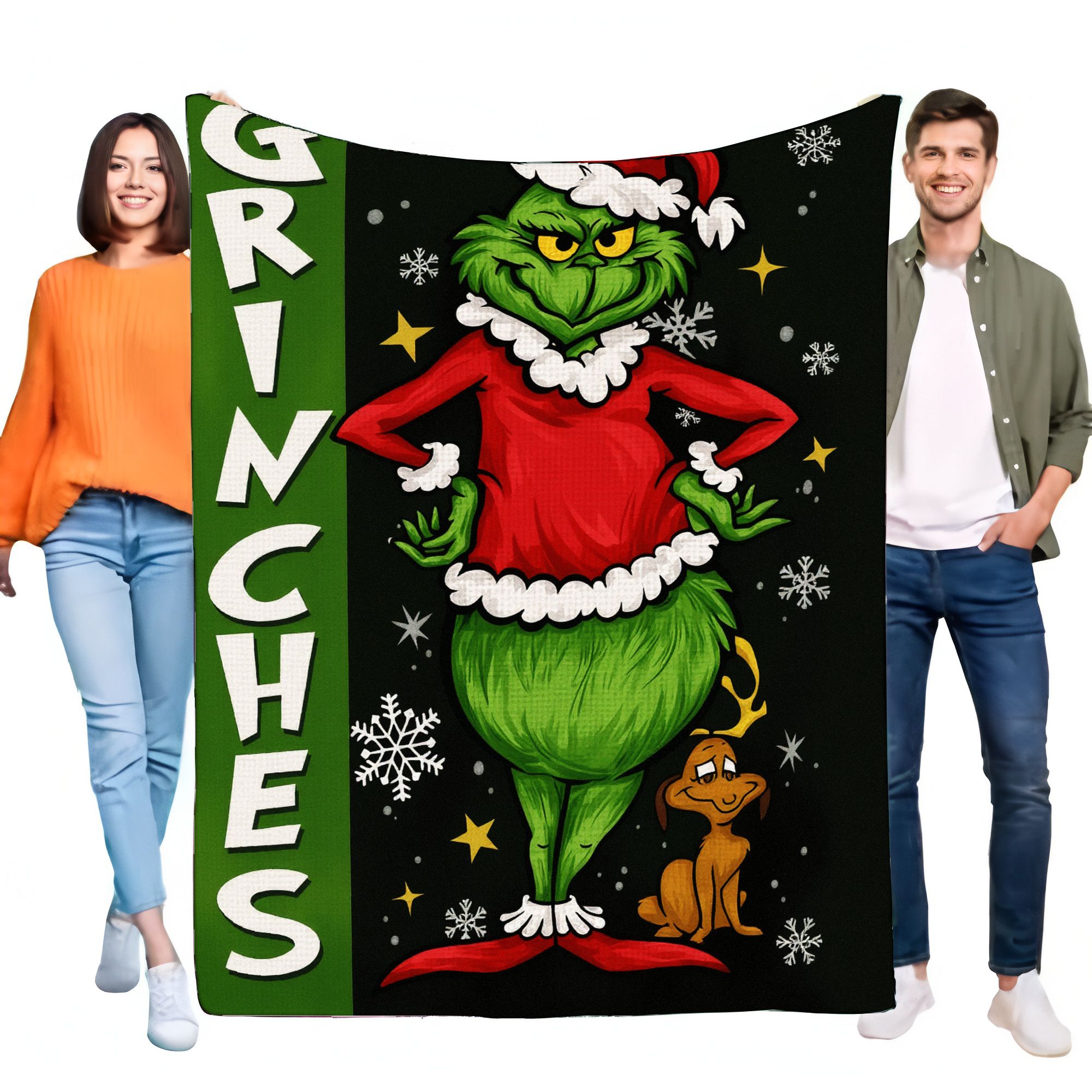 Christmas Throw Blanket - Cozy Grinch Blanket Soft Fleece Throw