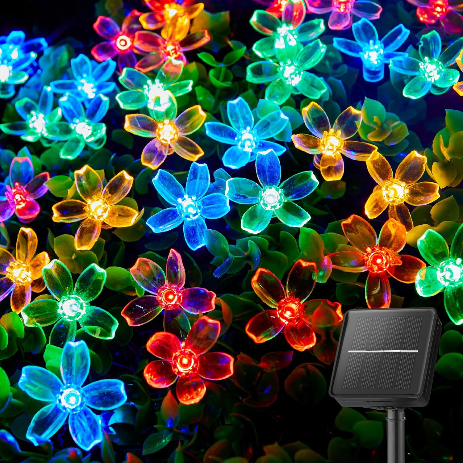 Christmas Lights Outdoor - 60 LED Flower Solar String Lights
