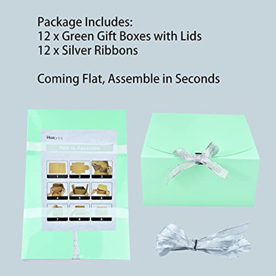 12 Sets Turquoise Green Gift B - Gift Box Wrap Set 리뷰 및 가격