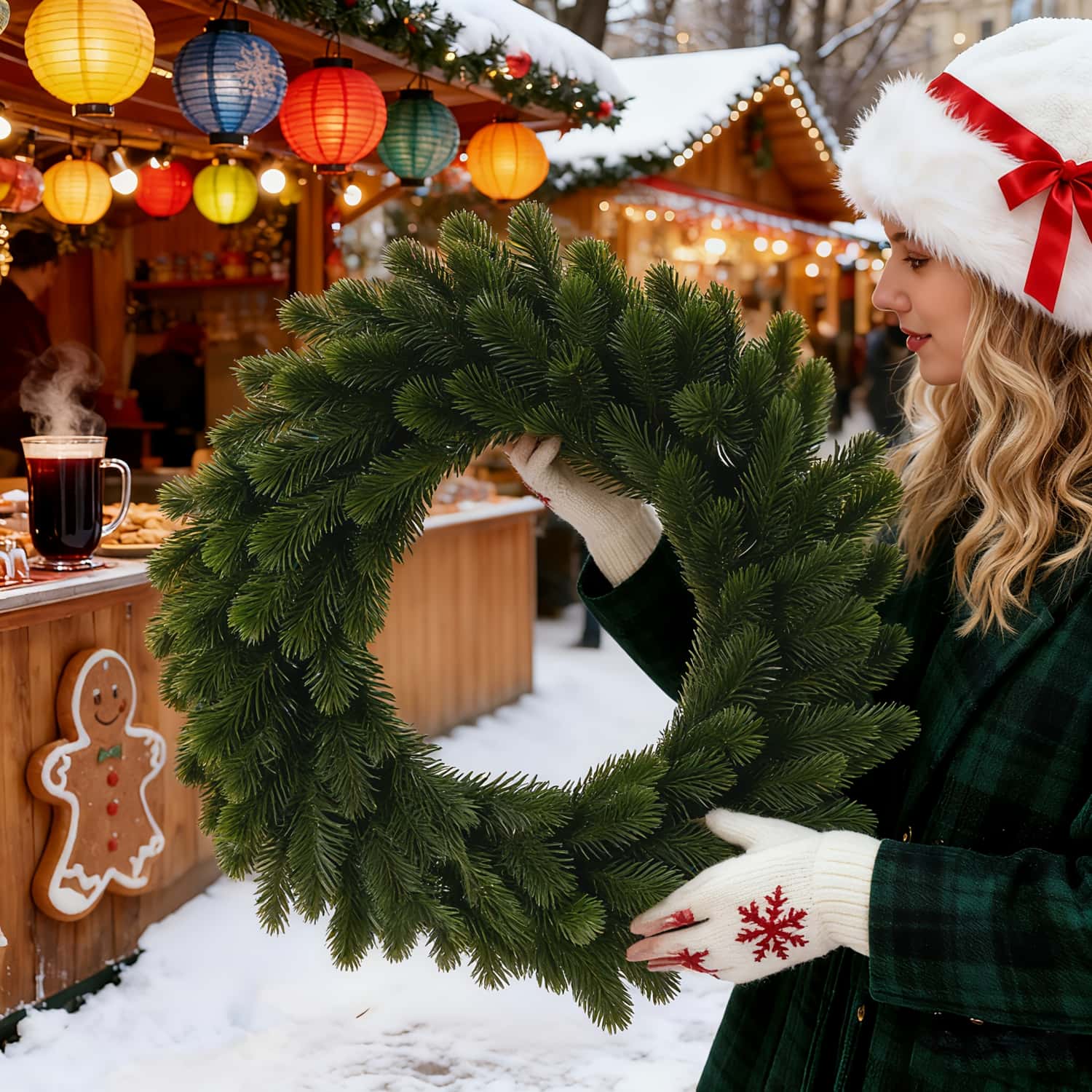 1pc Artificial Christmas Wreat - Christmas Wreath Fake 리뷰 및 가격