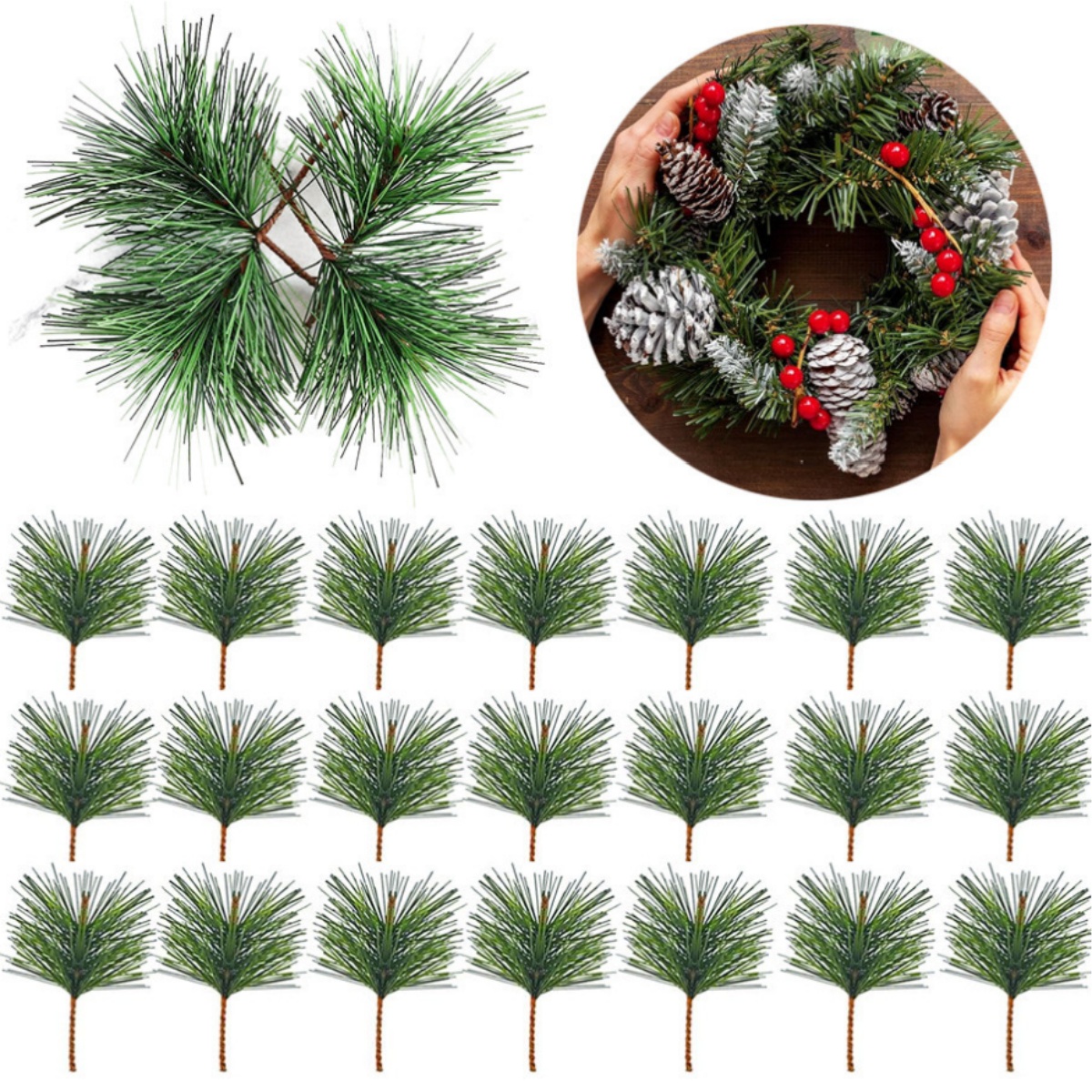 10-100pcs Artificial Green Pin - Christmas Wreath Fake 리뷰 및 가격