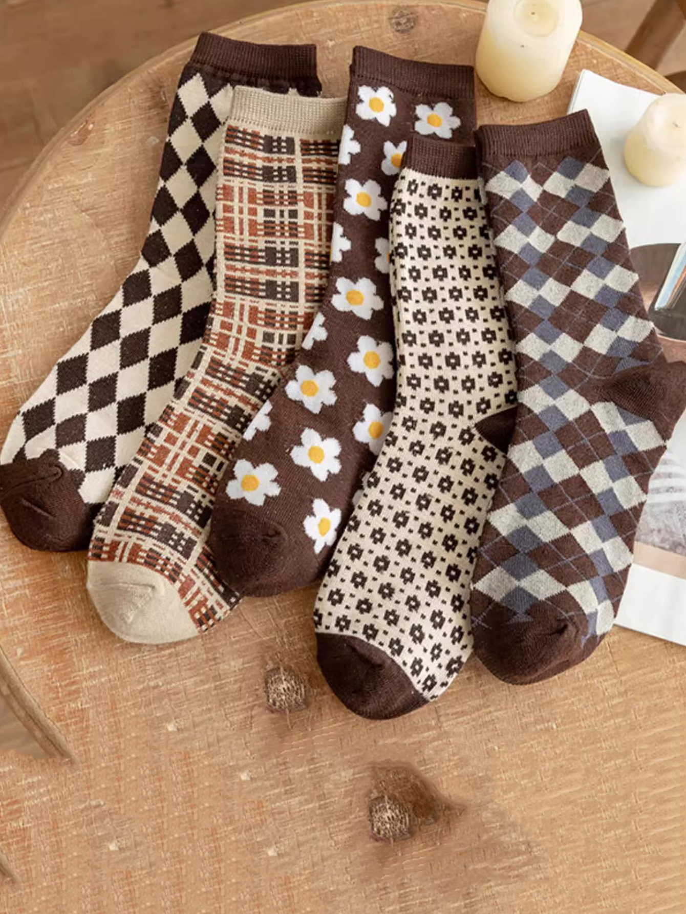 5 Pairs Women  Argyle Comforta - Christmas Throw Blanket 리뷰 및 가격