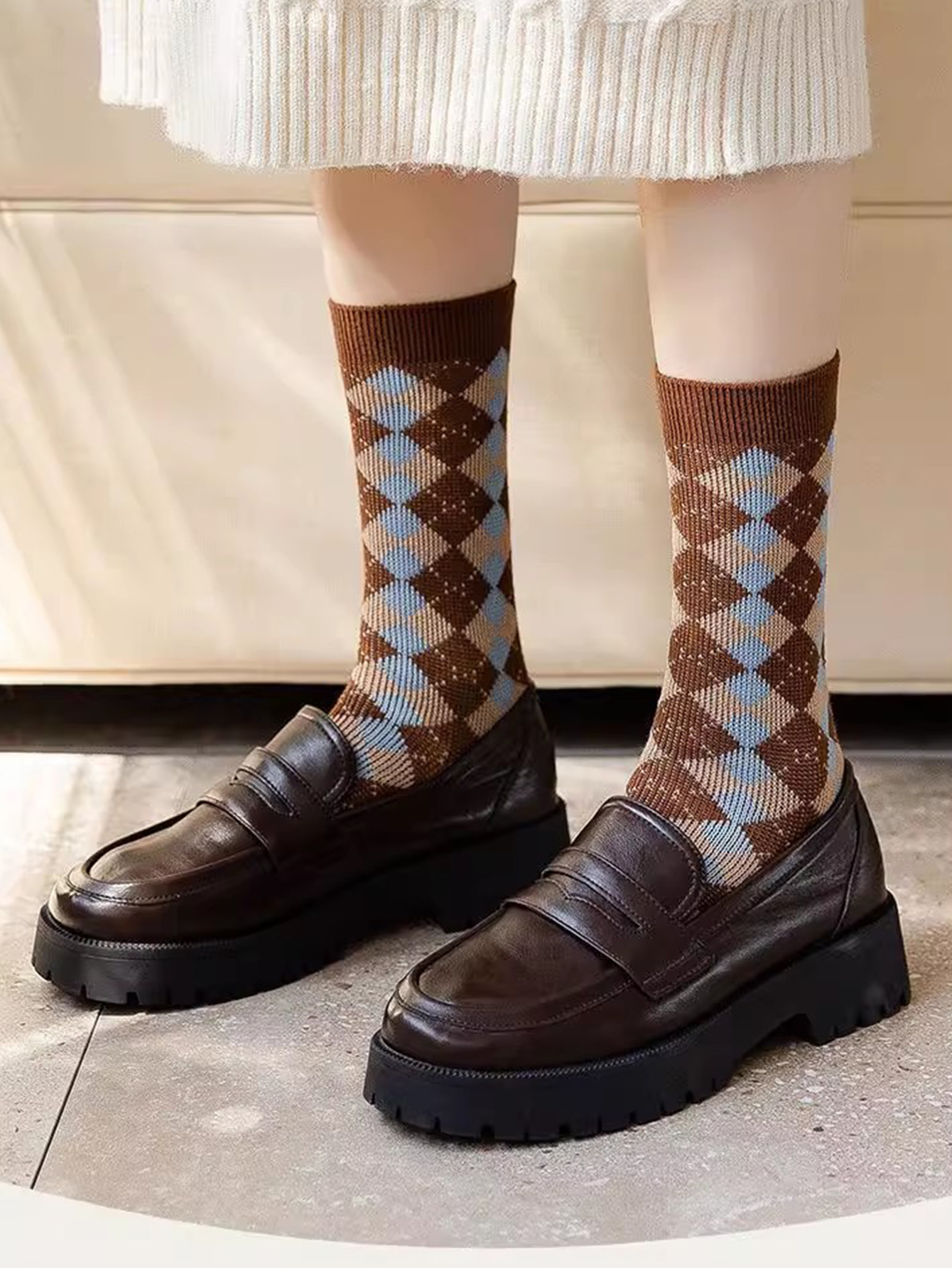 5 Pairs Women  Argyle Comforta - Christmas Throw Blanket 리뷰 및 가격