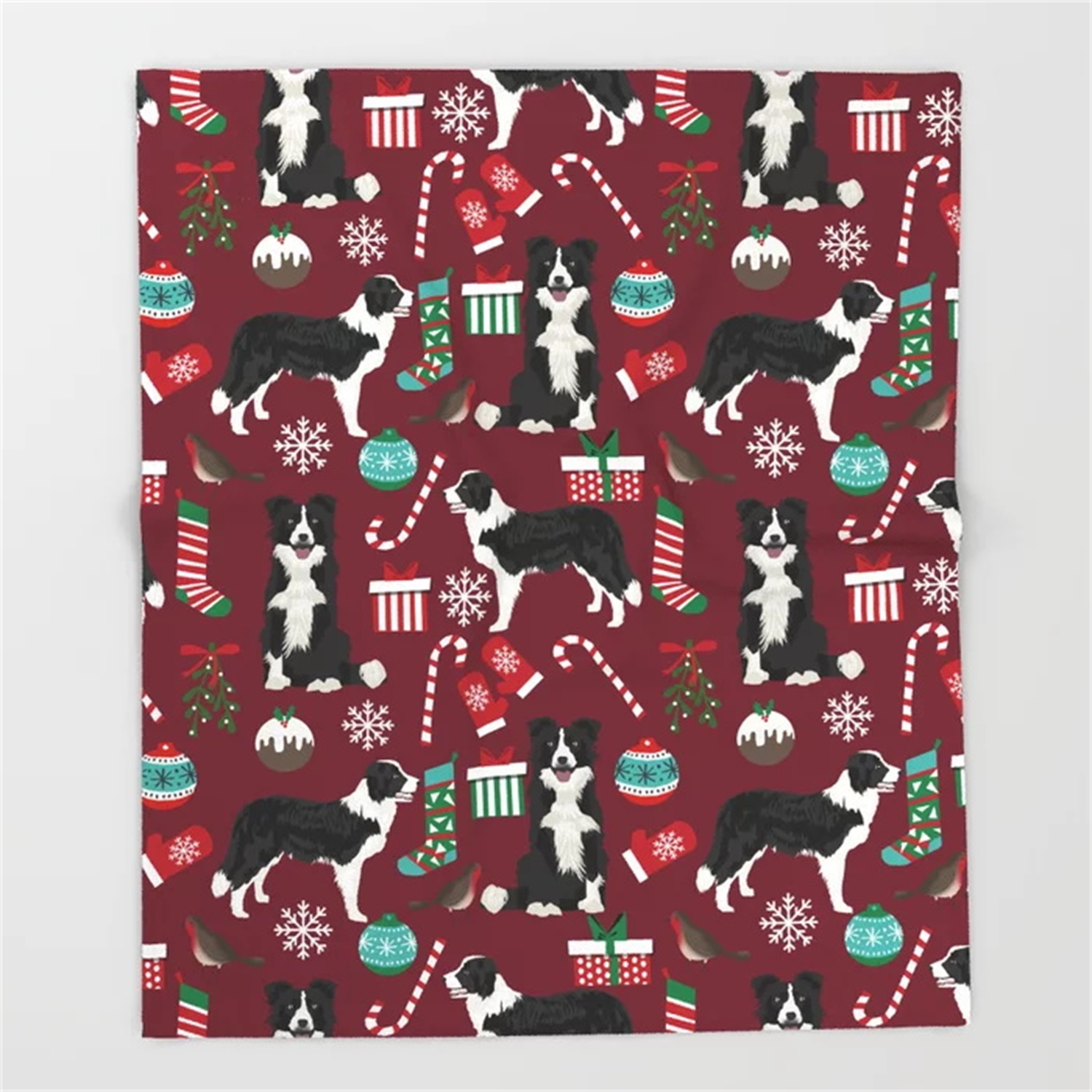 Border Collie Christmas Stocki - Christmas Throw Blanket 리뷰 및 가격