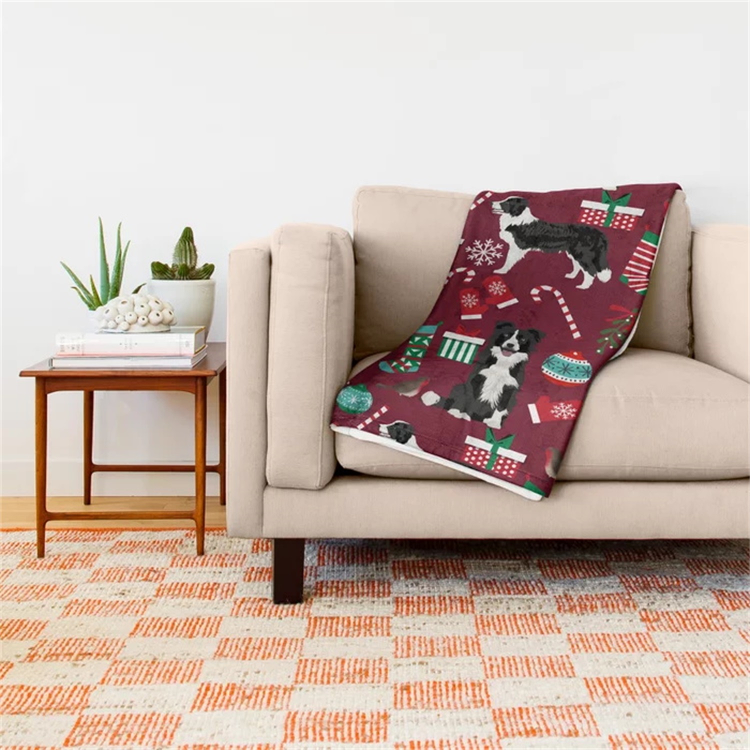 Border Collie Christmas Stocki - Christmas Throw Blanket 리뷰 및 가격