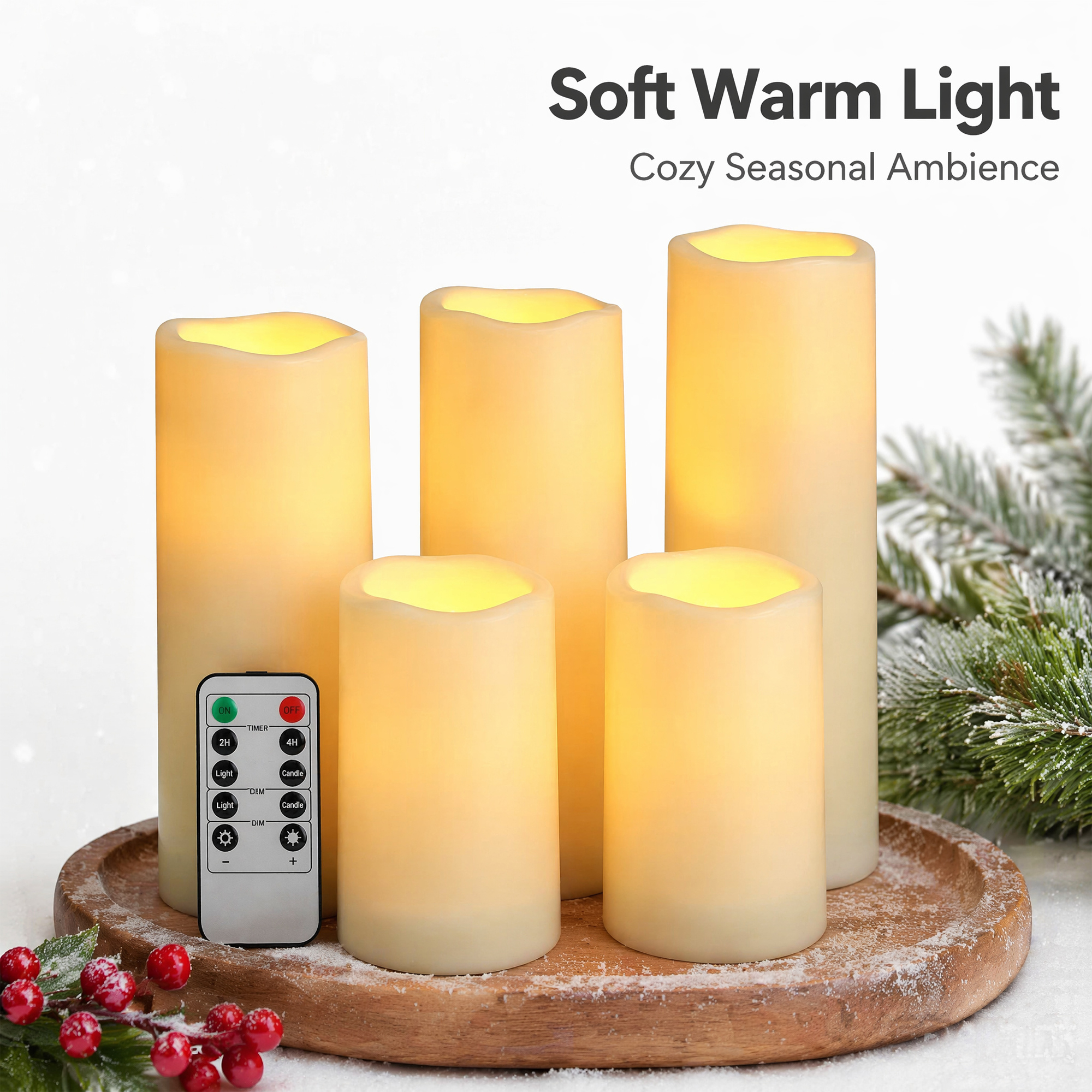 Flameless LED Pillar Candle Wa - Holiday Candle Set 리뷰 및 가격