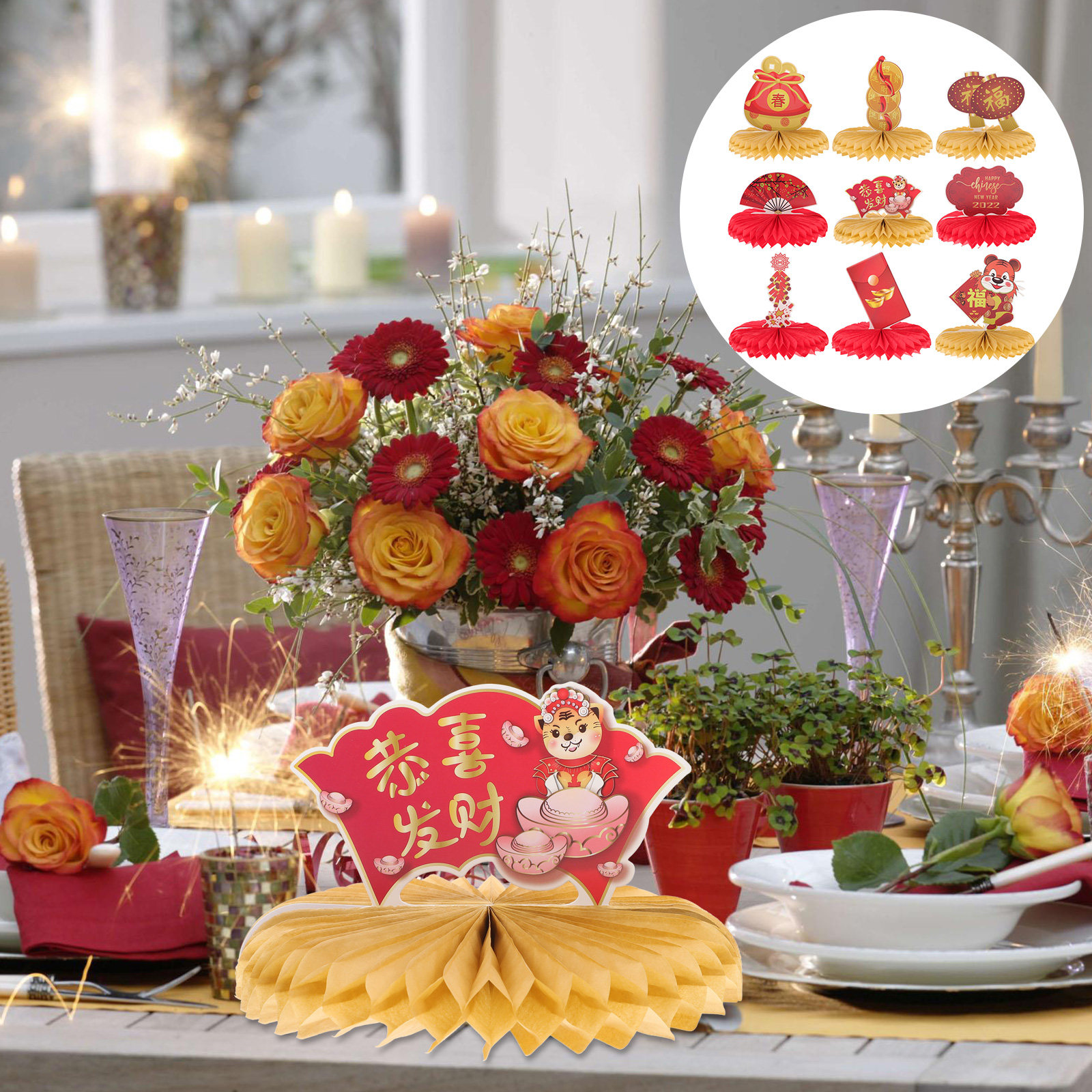 9Pcs Party Honeycomb Ornament  - Ornament Ball Set 리뷰 및 가격