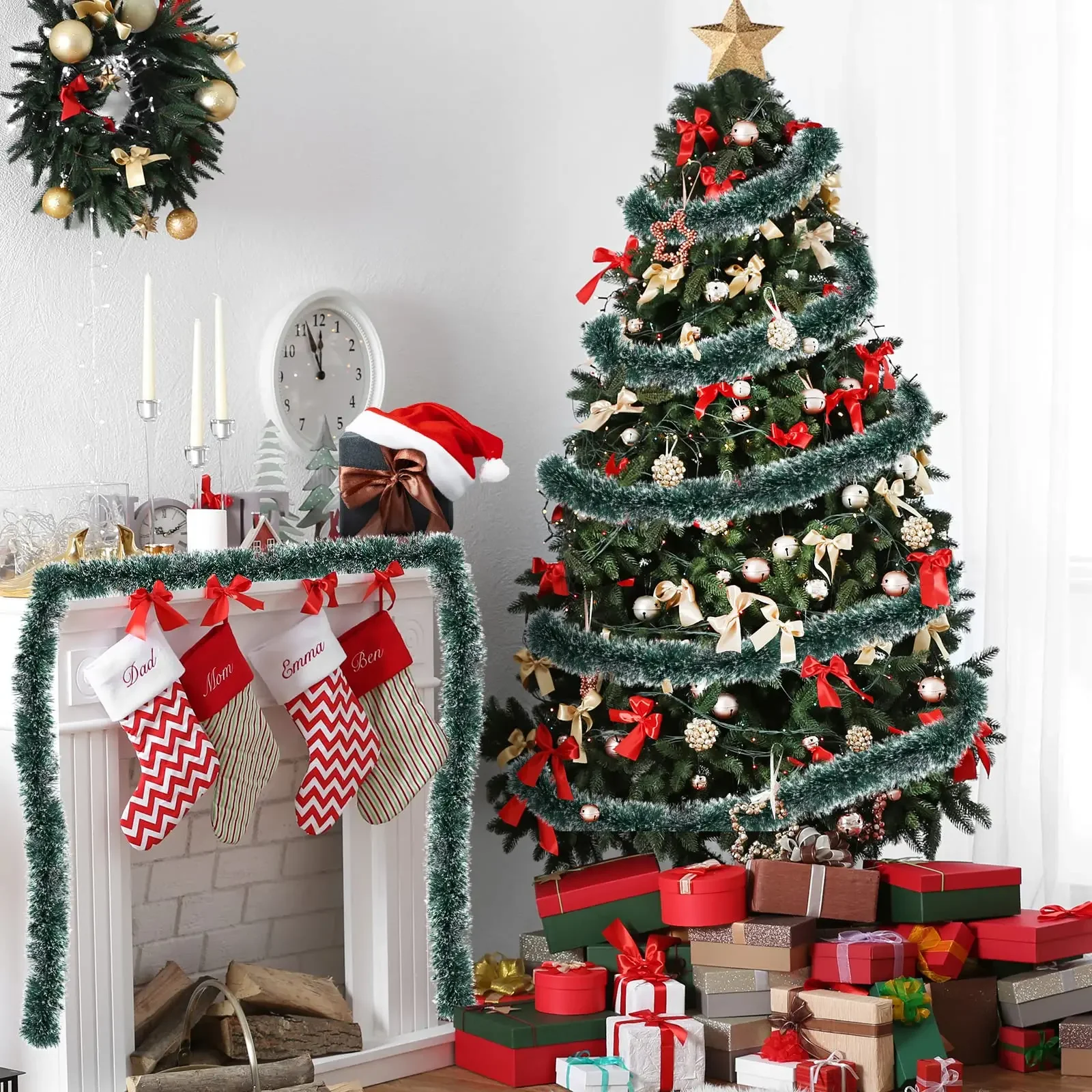 2/40m Christmas Tinsel Ribbons - Tinsel Garland Decoration 리뷰 및 가격