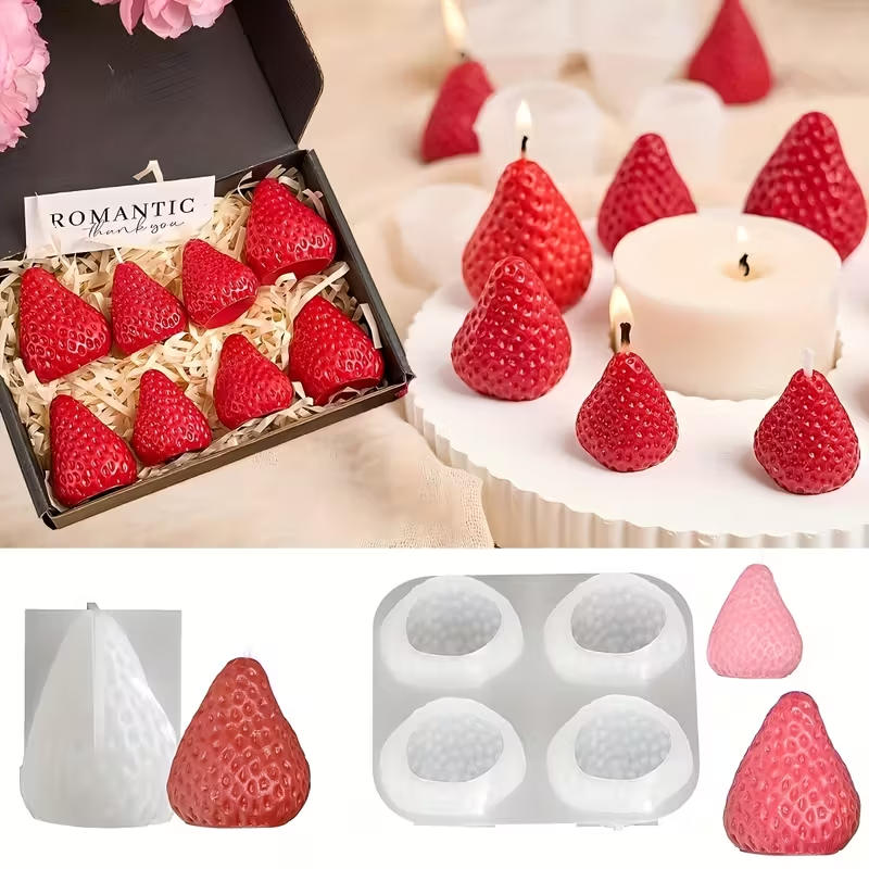 Strawberry Silicone Candle Mol - Holiday Candle Set 리뷰 및 가격