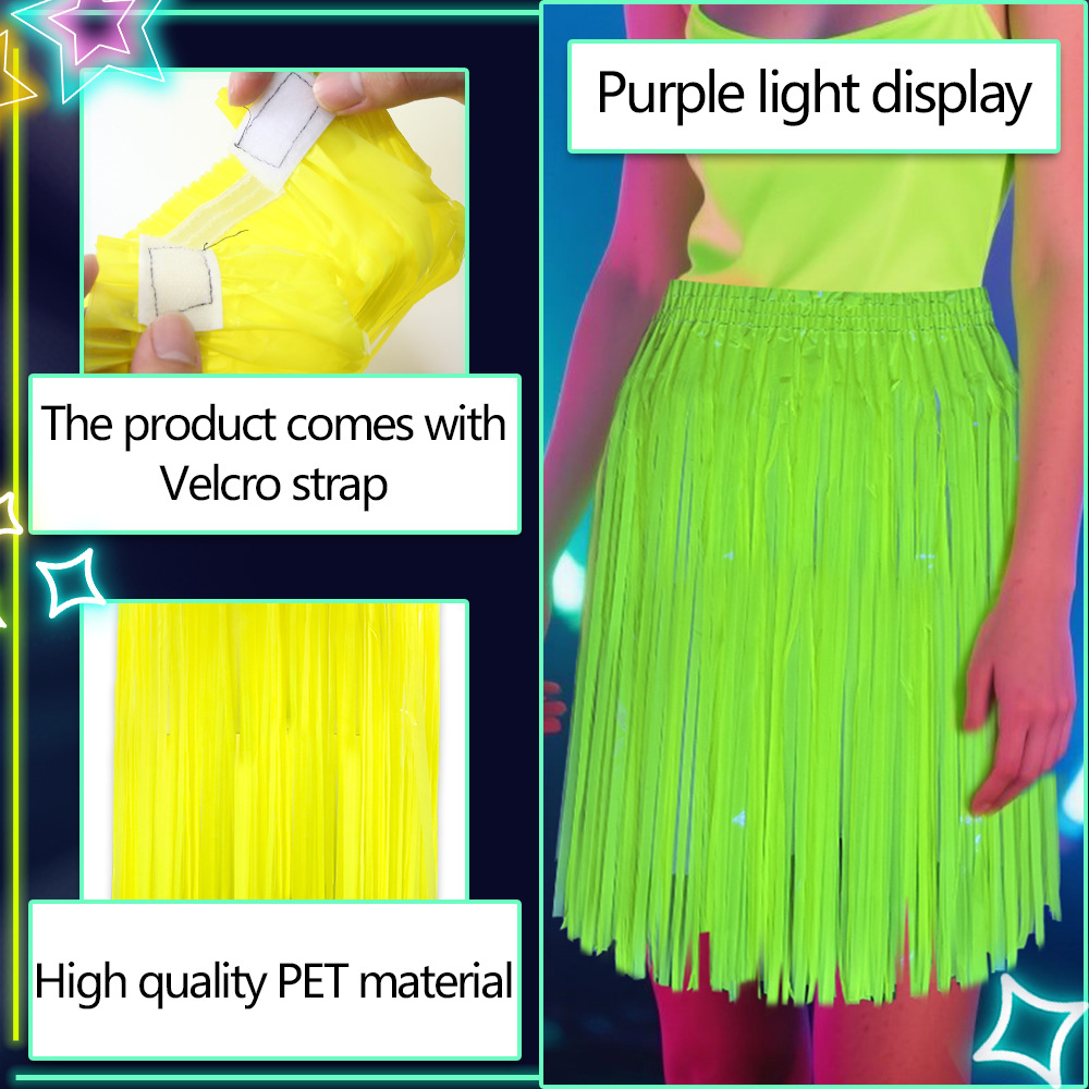 Neon Fluorescent Tinsel Skirt, - Tinsel Garland Decoration 리뷰 및 가격