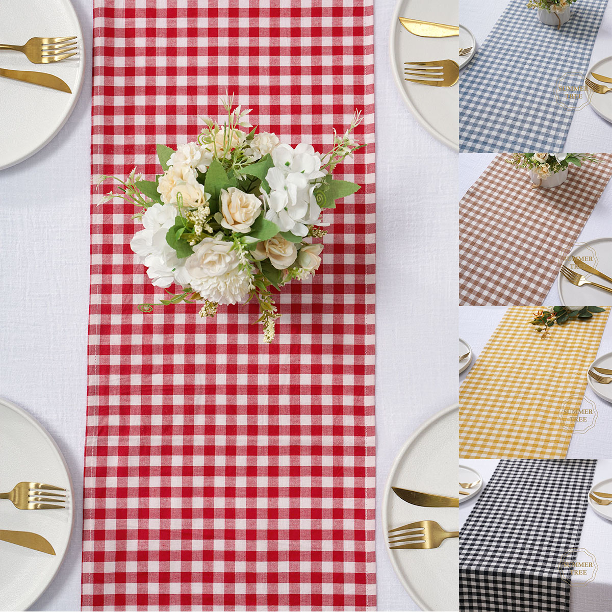Rustic Plaid Cotton Table Runn - Christmas Throw Blanket 리뷰 및 가격