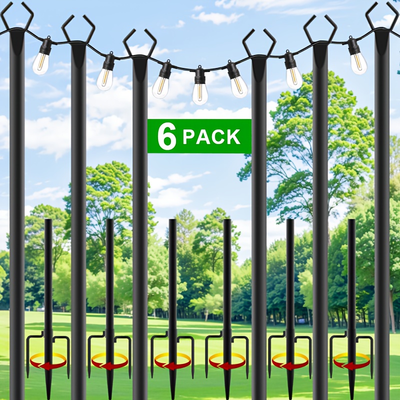 6pcs Metal Light Poles, 8.9ft  - Christmas Lights Outdoor 리뷰 및 가격