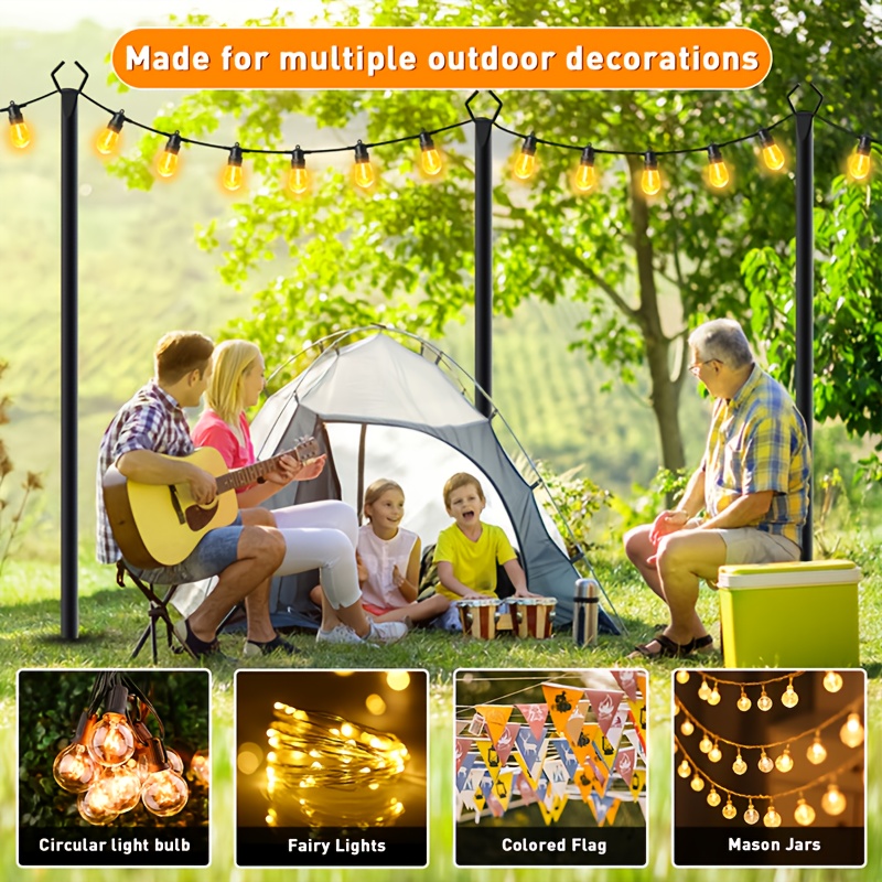 6pcs Metal Light Poles, 8.9ft  - Christmas Lights Outdoor 리뷰 및 가격