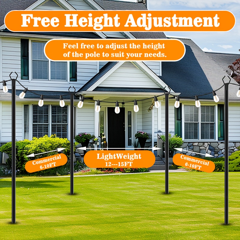 6pcs Metal Light Poles, 8.9ft  - Christmas Lights Outdoor 리뷰 및 가격