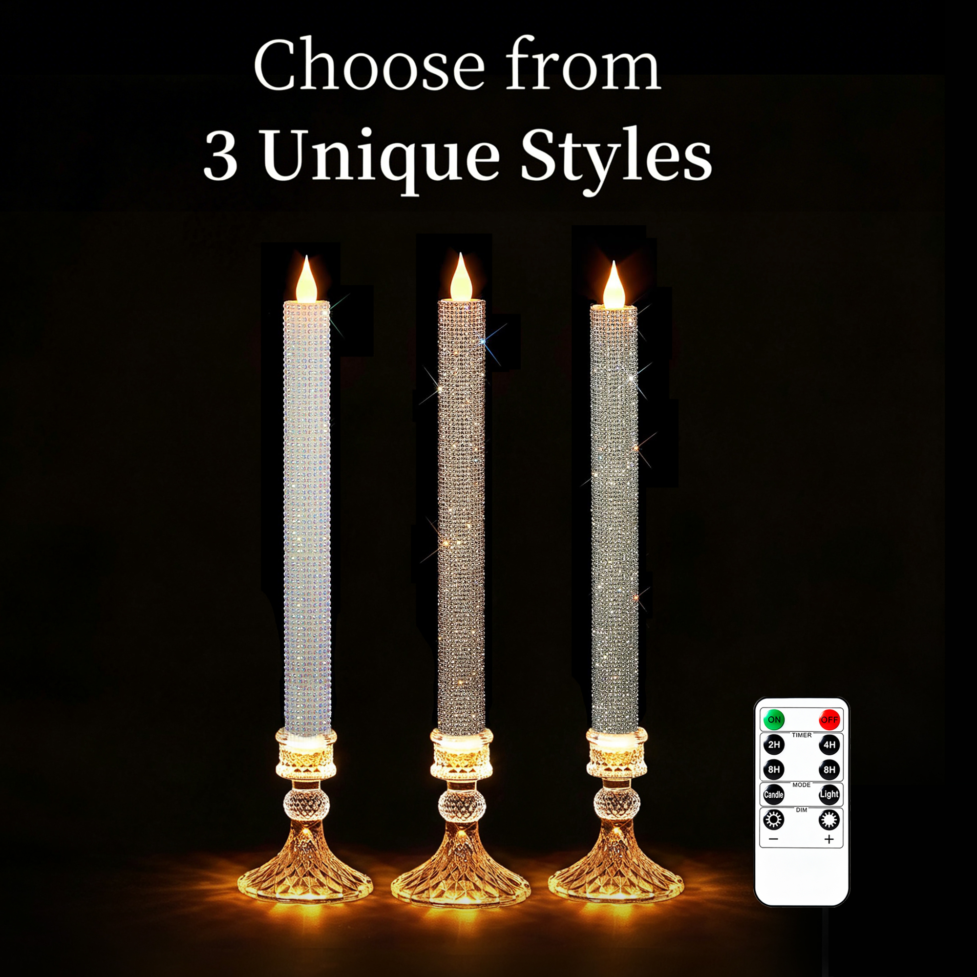Flameless Taper Candle Set of  - Holiday Candle Set 리뷰 및 가격