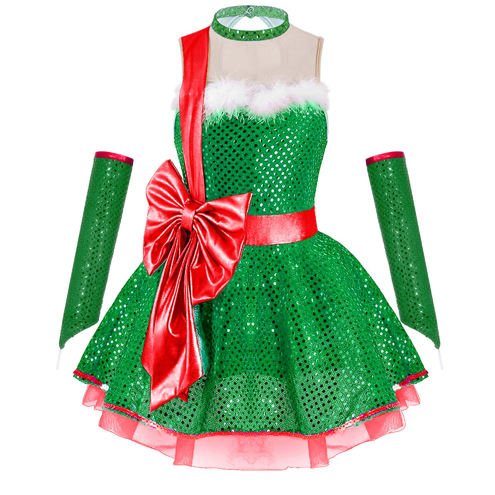 Teen Girls Christmas Sleeveles - Elf Costume Christmas 리뷰 및 가격