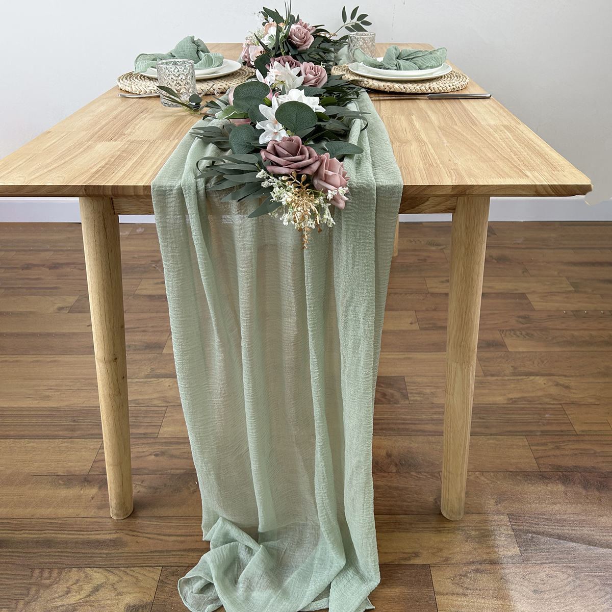 Sage Green Gauze Table Runner  - Christmas Table Runner 리뷰 및 가격