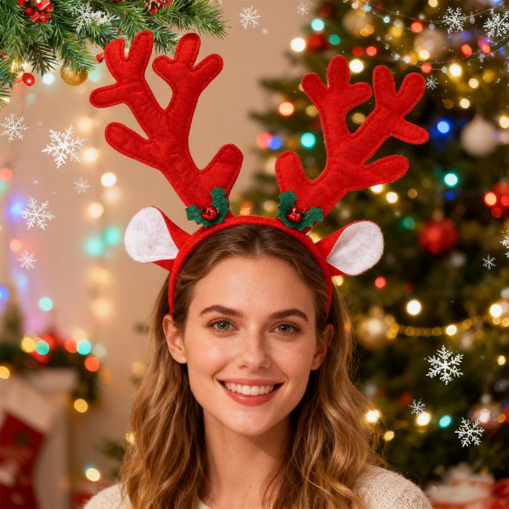 Santa Headband Festive Reindee - Reindeer Antlers Headband 리뷰 및 가격