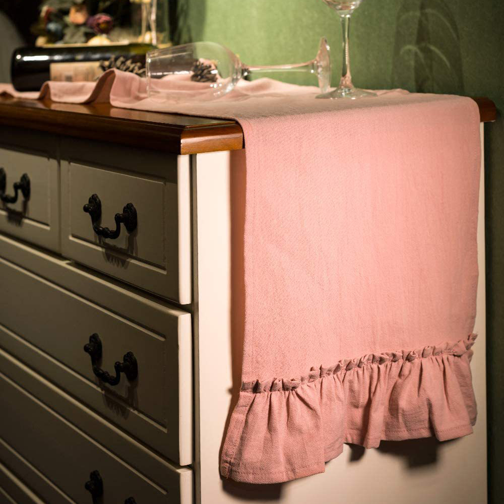 Cotton Ruffles Table Runner Ev - Christmas Table Runner 리뷰 및 가격