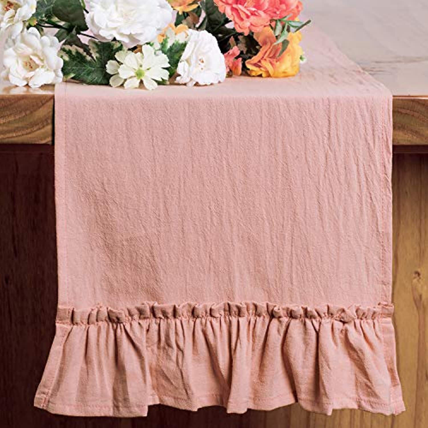 Cotton Ruffles Table Runner Ev - Christmas Table Runner 리뷰 및 가격