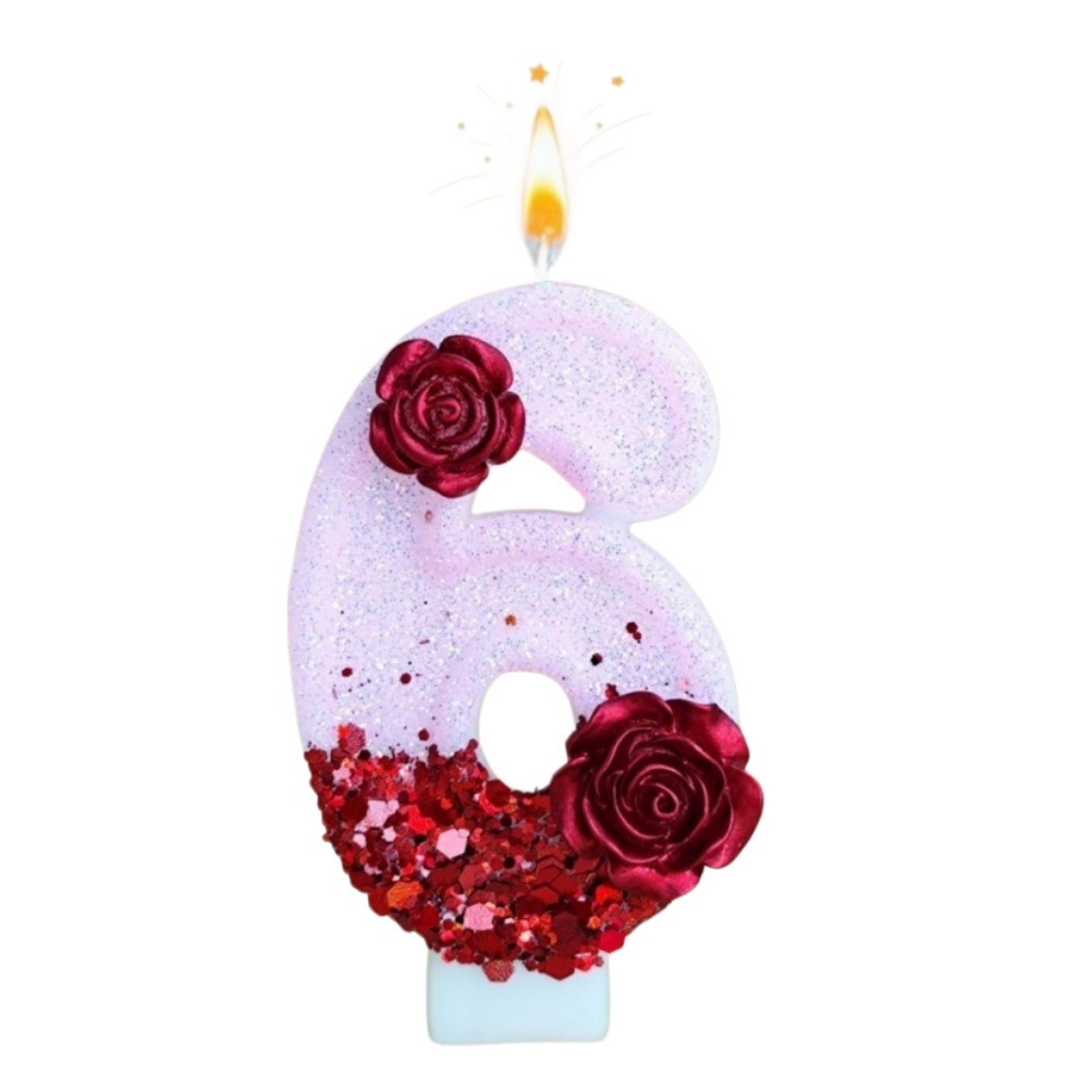 Number Pink Glitter Red Rose F - Holiday Candle Set 리뷰 및 가격