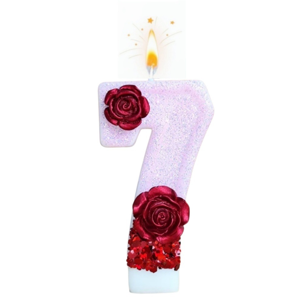 Number Pink Glitter Red Rose F - Holiday Candle Set 리뷰 및 가격