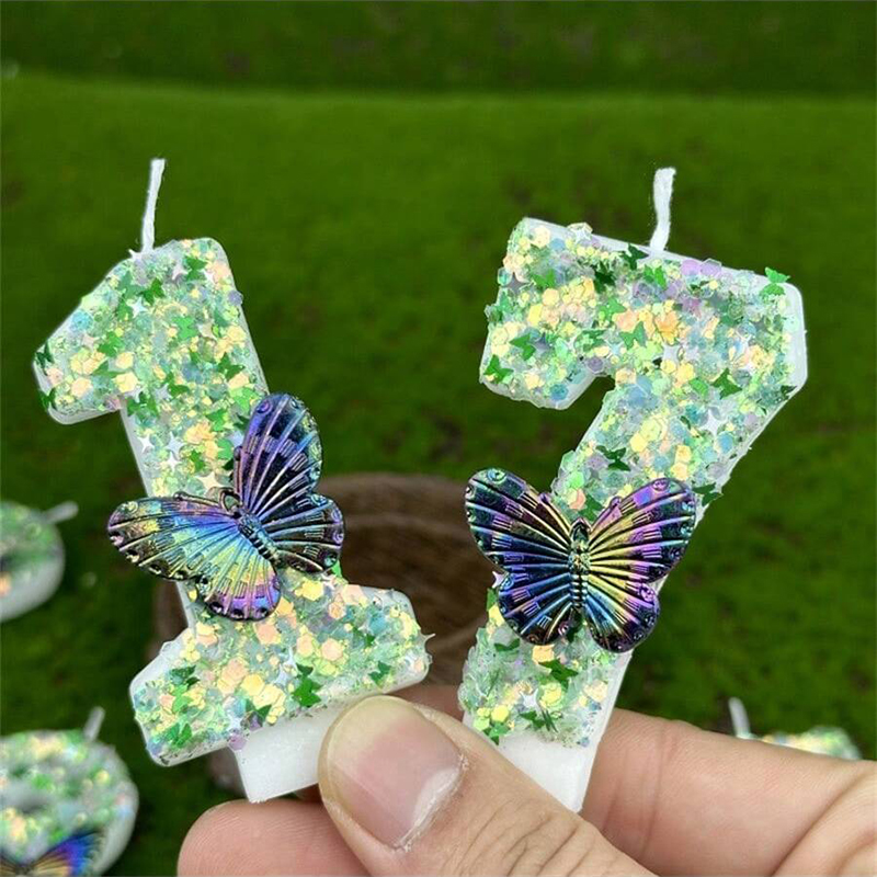 1Pc Green Sequins Number 0-9 B - Holiday Candle Set 리뷰 및 가격