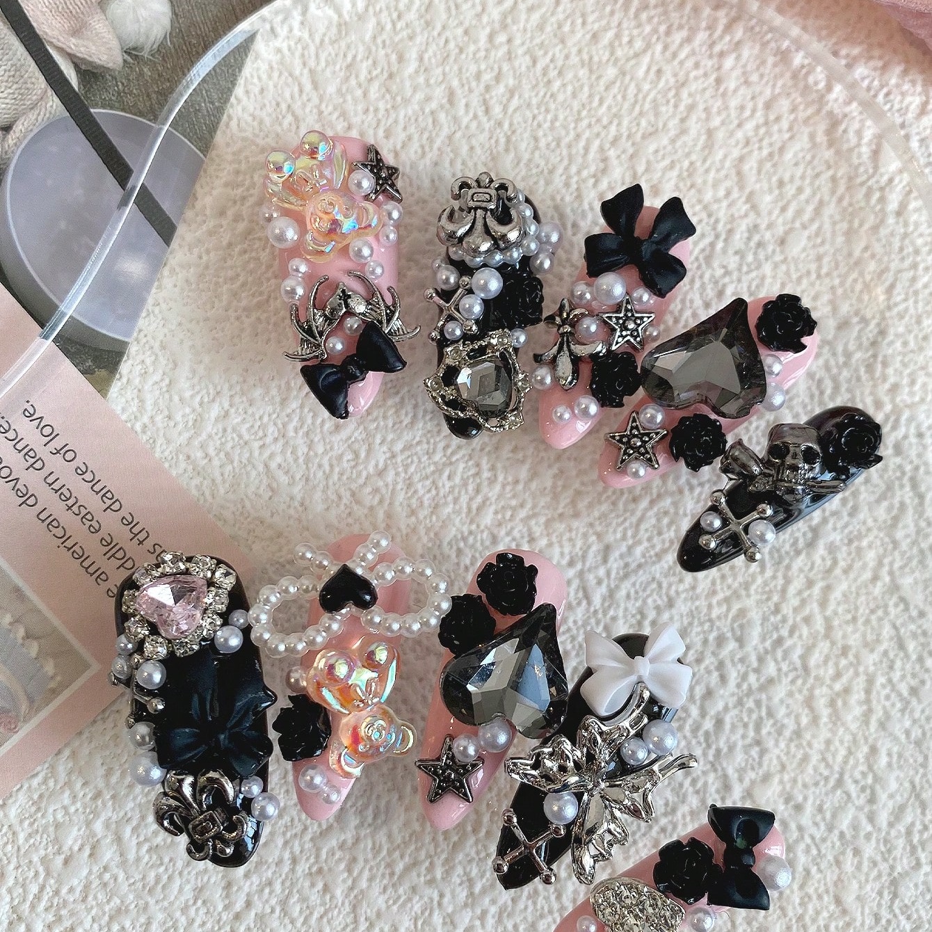 10pcs Long Coffin Pink Black G - Ribbon Bow Gift 리뷰 및 가격