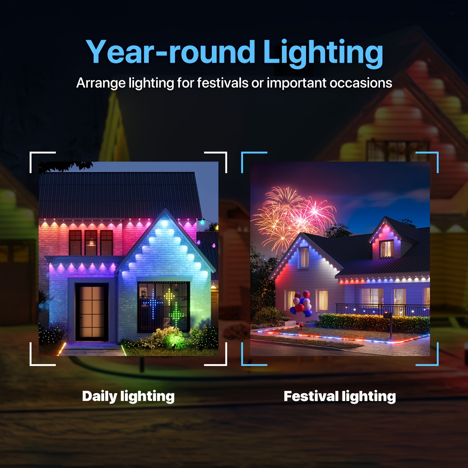 RGB+IC Smart Outdoor Eaves Lig - Christmas Lights Outdoor 리뷰 및 가격