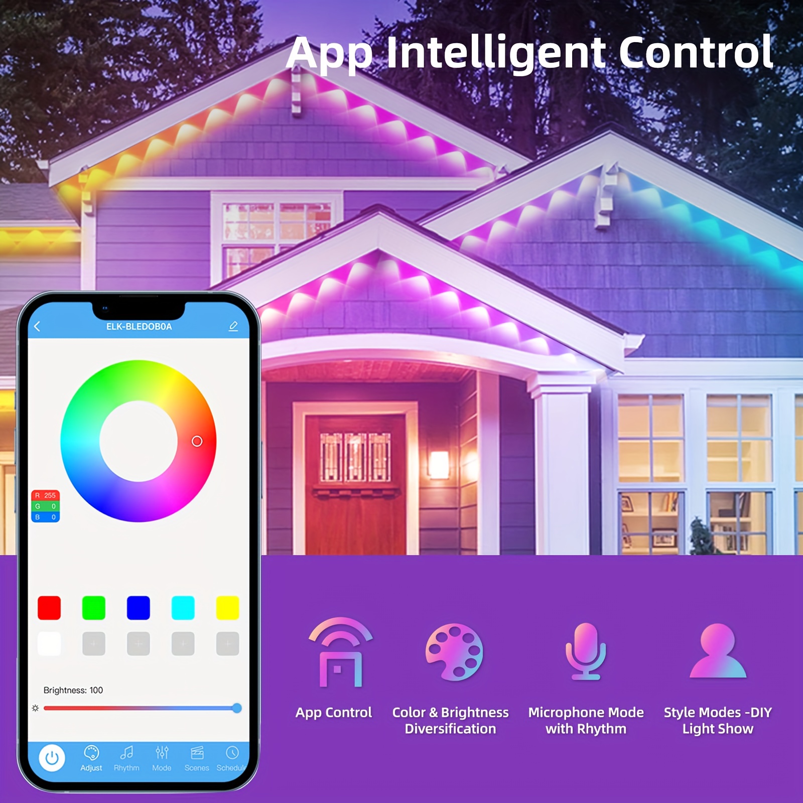 RGB+IC Smart Outdoor Eaves Lig - Christmas Lights Outdoor 리뷰 및 가격
