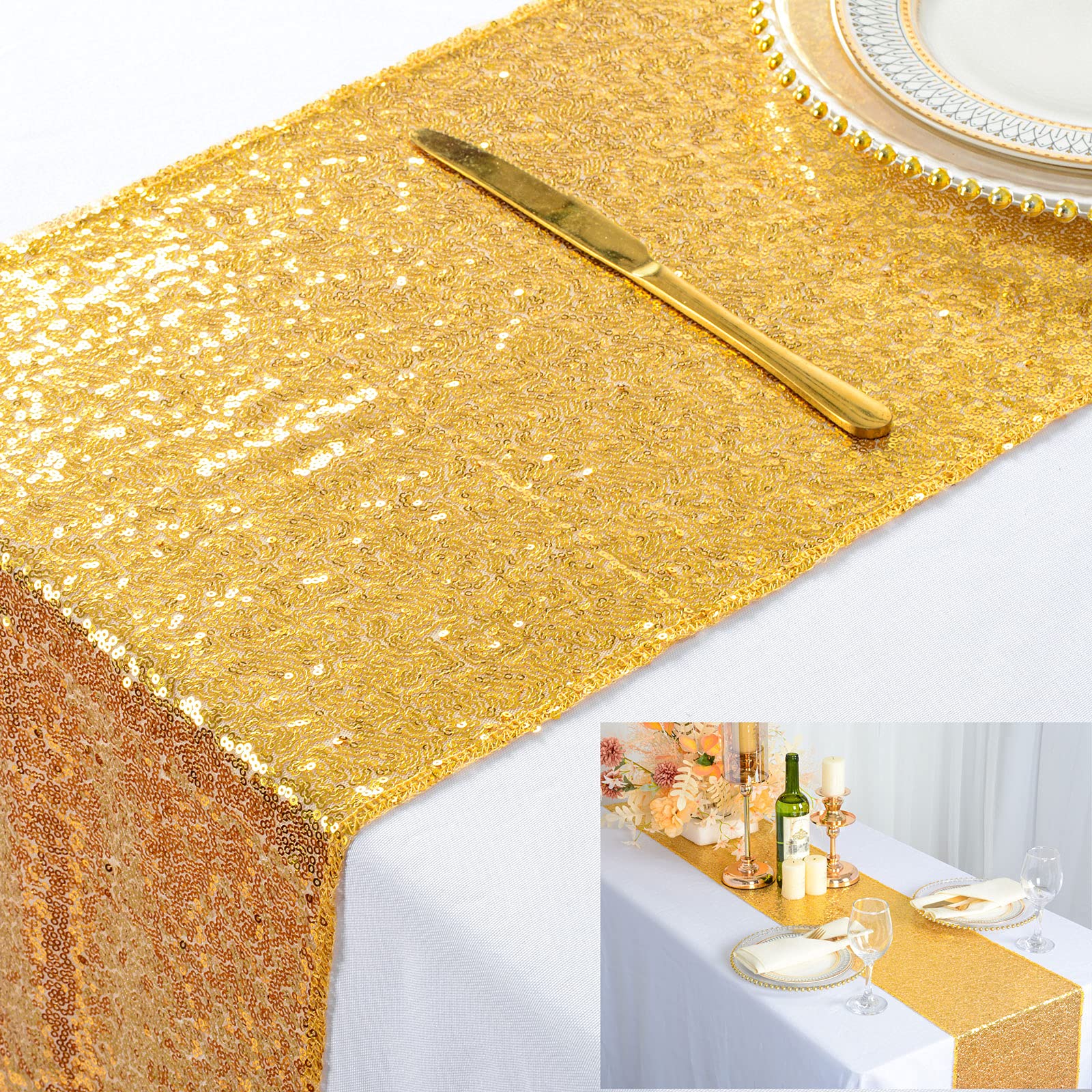 Sequin Table Runners Gold Tabl - Christmas Table Runner 리뷰 및 가격
