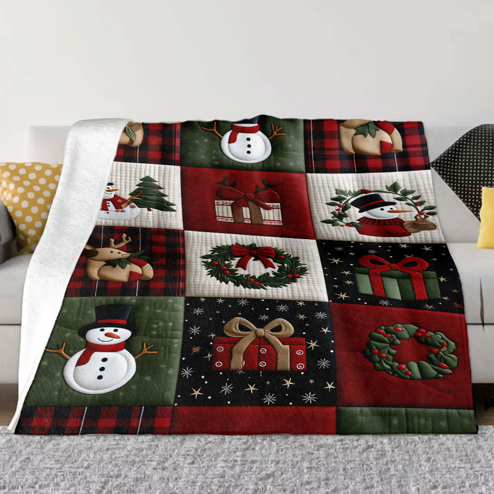 Christmas Quilt Patchwork Blan - Christmas Throw Blanket 리뷰 및 가격