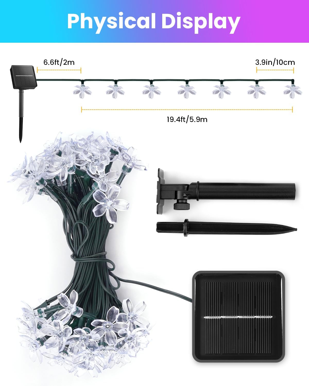 60 LED Flower Solar String Lig - Christmas Lights Outdoor 리뷰 및 가격