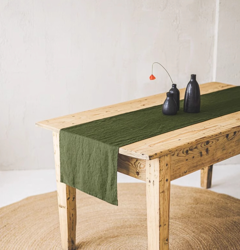 100% Linen Stone Washed Table  - Christmas Table Runner 리뷰 및 가격