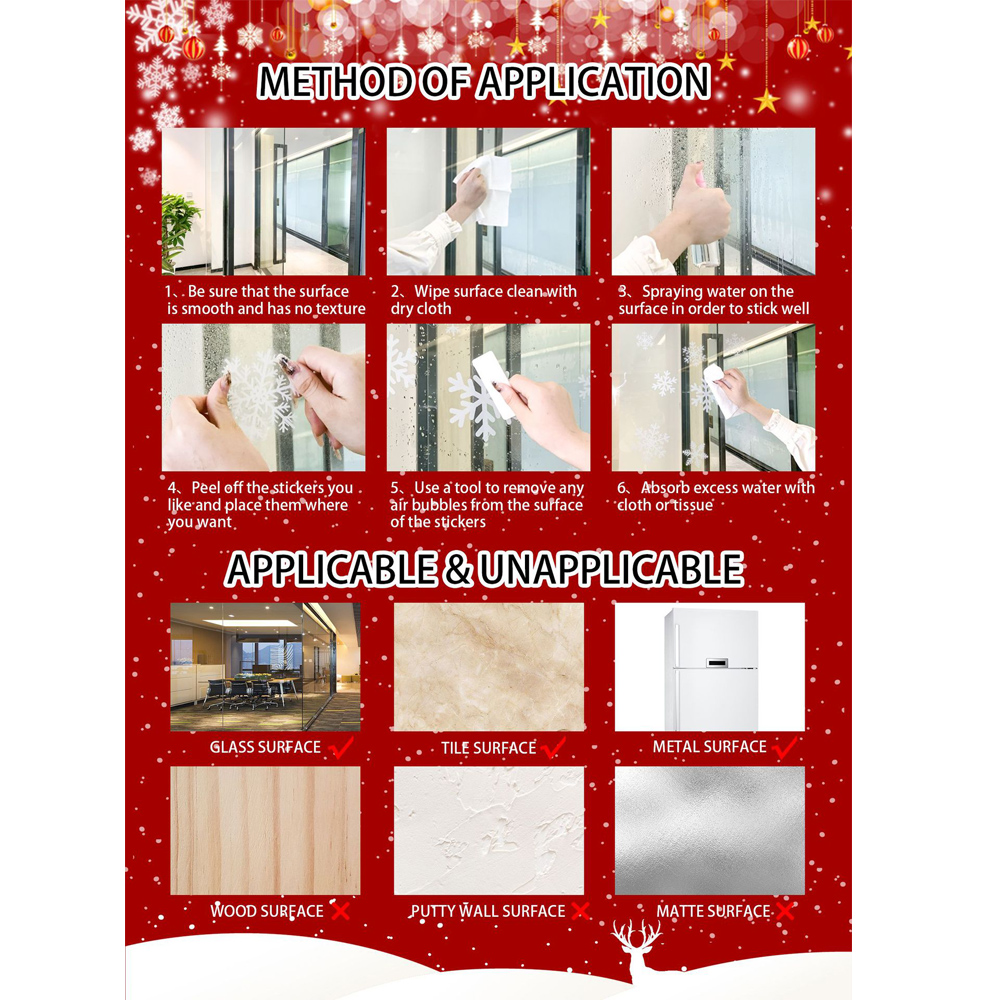 Removable Christmas PVC Static - Snowflake Window Decal 리뷰 및 가격