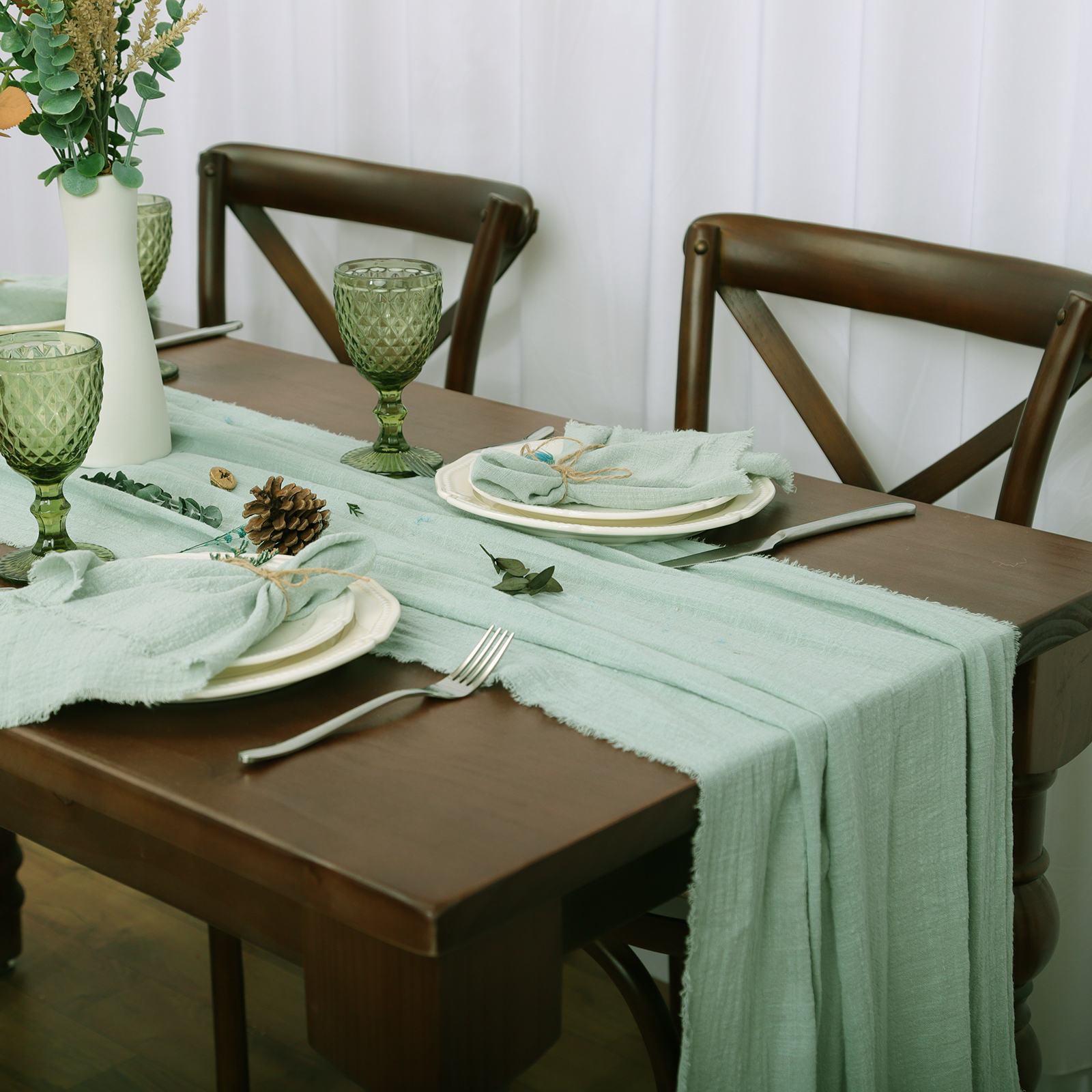 Retro Gauze Cotton Wedding Tab - Christmas Table Runner 리뷰 및 가격