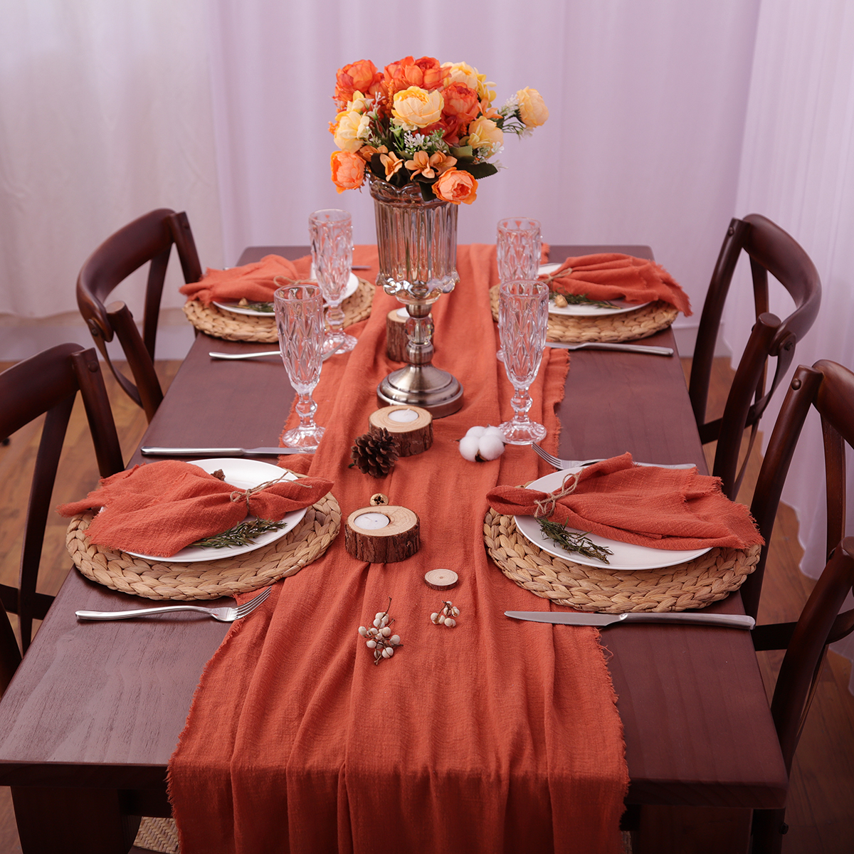 Retro Gauze Cotton Wedding Tab - Christmas Table Runner 리뷰 및 가격