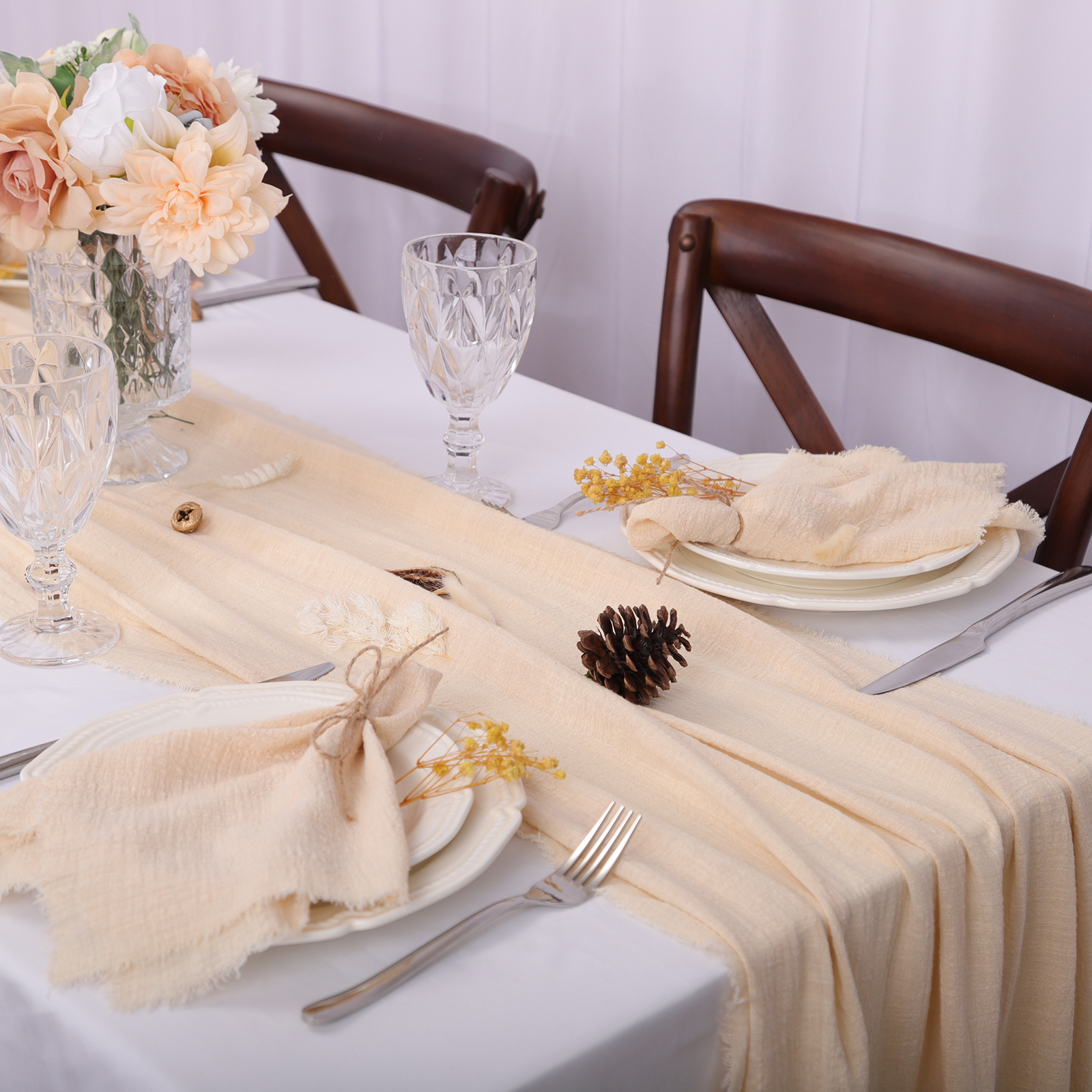 Retro Gauze Cotton Wedding Tab - Christmas Table Runner 리뷰 및 가격